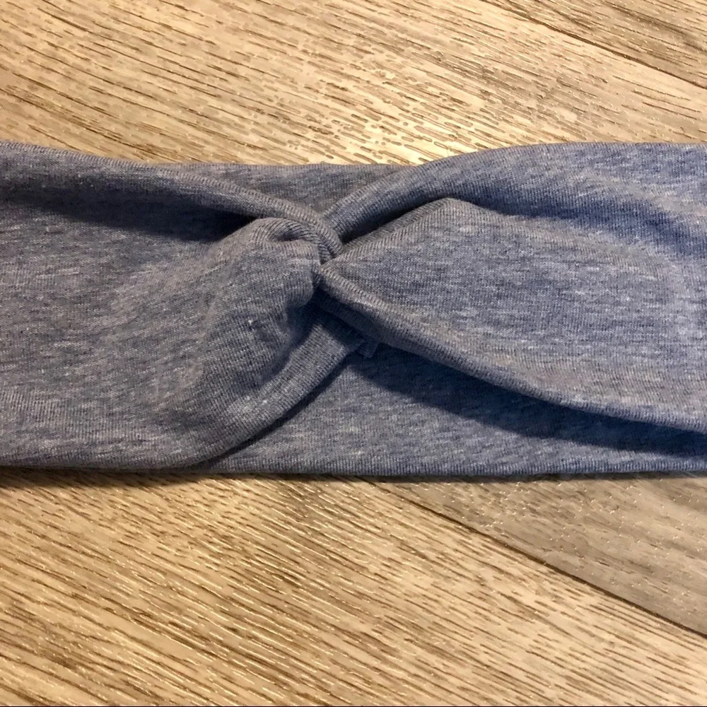 Darker Heather Blue Twisted Headband Handmade